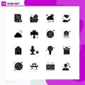 16 Universal Solid Glyphs Set for Web and Mobile Applications sky, cloud, cloudy, heart, gesture