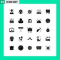25 Universal Solid Glyphs Set for Web and Mobile Applications wireless, wifi, location, router, setting bug