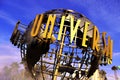 Universal Studios Hollywood. The globe with the inscription Universal Studios, at the entrance, the main attraction of Los Angeles