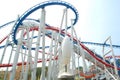 Universal Studios Singapore Battlestar Galactica roller coaster metal rail tracks in Sentosa, Singapore Royalty Free Stock Photo