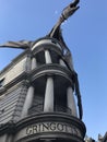 Universal Studios Wizarding World of Harry Potter dragon above Gringotts Bank Royalty Free Stock Photo