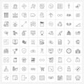 Universal Symbols of 81 Modern Line Icons of delivery, arrow right, medical, mouse, arrow