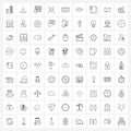 Universal Symbols of 81 Modern Line Icons of id card, shrink, antivirus, retract, software Royalty Free Stock Photo