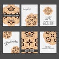 6 universal templates with moroccan islamic ornament.
