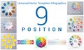 Universal templates set infographics 9 positions Royalty Free Stock Photo