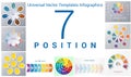 Universal templates set infographics 7 positions Royalty Free Stock Photo