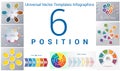 Universal templates set infographics 6 positions Royalty Free Stock Photo