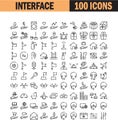 Universal thin line icon set