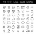 Universal thin line web icons set. Royalty Free Stock Photo