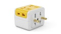 Universal travel adapter with multiple outlets Royalty Free Stock Photo