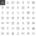 Universal travel line icons set