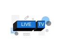 Live TV. Abstract speech bubble box label. Royalty Free Stock Photo