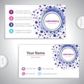 Universal violet-blue laboratory business card. Royalty Free Stock Photo