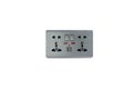 Universal wall outlet AC power plug with USB 5.0V DC output socket. Royalty Free Stock Photo