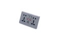 Universal wall outlet AC power plug with USB 5.0V DC output socket. Royalty Free Stock Photo