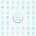 Universal Web And Internet Finance Line Icons Set. Web, Blog And Social Media Buttons. Vector Illusitration Isolated On Royalty Free Stock Photo