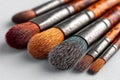 Universally brushes. Set of high-end makeup brushes on white background Royalty Free Stock Photo