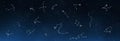 Universe background with set of famous constellations