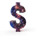 Universe Dollar Sign on White Background.