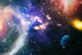 Universe filled with stars  nebula and galaxy . Science fiction art. Elements of this image furnished by NASA Royalty Free Stock Photo