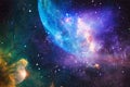 Universe filled with stars  nebula and galaxy . Science fiction art. Elements of this image furnished by NASA Royalty Free Stock Photo