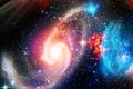 Universe filled with stars  nebula and galaxy . Science fiction art. Elements of this image furnished by NASA Royalty Free Stock Photo