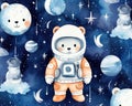 The Universe kids elephant fox cat and bunny space suit are stars.