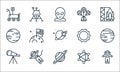 universe line icons. linear set. quality vector line set such as astronaut, uranus, telescope, explosion, astronaut, venus, sun,