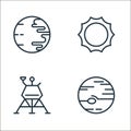 universe line icons. linear set. quality vector line set such as jupiter, space ship, sun