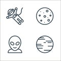 universe line icons. linear set. quality vector line set such as venus, alien, mercury