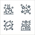 universe line icons. linear set. quality vector line set such as collision, planet, falling star