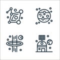 universe line icons. linear set. quality vector line set such as spacecraft, black hole, jupiter