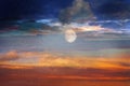 Universe milky way dramatic cloudy sky sunset night starry sky moon universe cosmic dramatic clouds