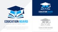 University and academy icons. emblems or shields set for high school education graduates