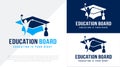 University and academy icons. emblems or shields set for high school education graduates