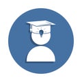 University avatar. Education icon in badge style. One of education collection icon can be used for UI UX