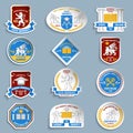 University badges pictograms set
