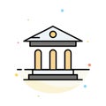 University, Bank, Campus, Court Abstract Flat Color Icon Template