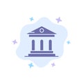 University, Bank, Campus, Court Blue Icon on Abstract Cloud Background