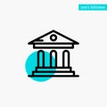 University, Bank, Campus, Court turquoise highlight circle point Vector icon