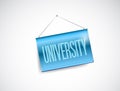 University blue hanging sign illustration