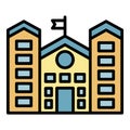 University building icon color outline vector Royalty Free Stock Photo