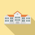 University building icon, flat style Royalty Free Stock Photo