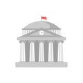 University building sign, bank, museum, library, parliament. Classical Greece Roman architecture in white with Ionic columns Royalty Free Stock Photo