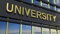 University building sign closeup