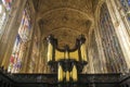 Vault and Organ of Chapel in King`s College in Cambridge University