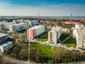 University campus Strahov in Spring with Petrin tower in background Royalty Free Stock Photo