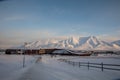 Longyearbyen, Svalbard in Norway - March 2019: The University Center, Svalbard Science Center - UNIS - and Svalbard Royalty Free Stock Photo