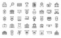 University department icons set outline vector. Student campus