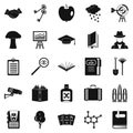 University education icons set, simple style Royalty Free Stock Photo